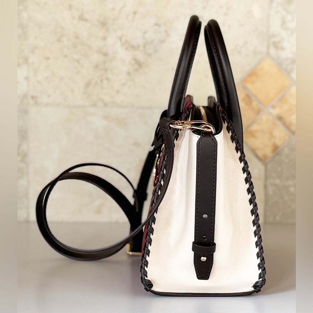 Michael Kors Avril SM Satchel Shoulder Bag Braided Cherry Multi - Picture 3 of 10